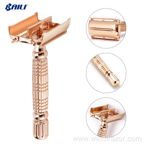 Stainless steel double edge adjustable safety razor